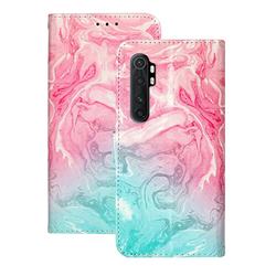 Pink Green Marble PU Leather Wallet Case for Xiaomi Mi Note 10 Lite