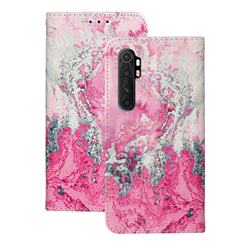 Pink Seawater PU Leather Wallet Case for Xiaomi Mi Note 10 Lite