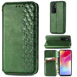 Ultra Slim Fashion Business Card Magnetic Automatic Suction Leather Flip Cover for Xiaomi Mi Note 10 Lite - Green