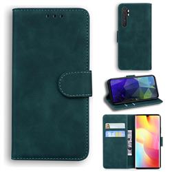 Retro Classic Skin Feel Leather Wallet Phone Case for Xiaomi Mi Note 10 Lite - Green