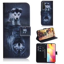Wolf and Dog PU Leather Wallet Case for Xiaomi Mi Note 10 Lite