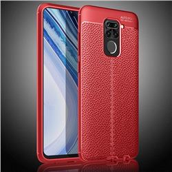 Luxury Auto Focus Litchi Texture Silicone TPU Back Cover for Xiaomi Redmi Note 9 - Red
