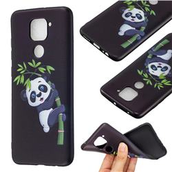 Bamboo Panda 3D Embossed Relief Black Soft Back Cover for Xiaomi Redmi Note 9