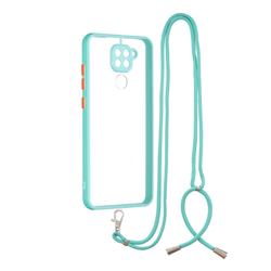Necklace Cross-body Lanyard Strap Cord Phone Case Cover for Xiaomi Redmi Note 9 - Blue
