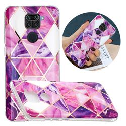 Purple Dream Triangle Painted Marble Electroplating Protective Case for Xiaomi Redmi Note 9