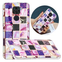 Square Puzzle Painted Marble Electroplating Protective Case for Xiaomi Redmi Note 9