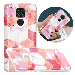 Cherry Glitter Painted Marble Electroplating Protective Case for Xiaomi Redmi Note 9