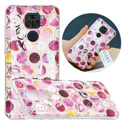 Round Puzzle Painted Marble Electroplating Protective Case for Xiaomi Redmi Note 9