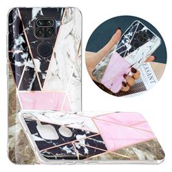 Pink and Black Painted Marble Electroplating Protective Case for Xiaomi Redmi Note 9