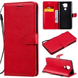 Retro Greek Classic Smooth PU Leather Wallet Phone Case for Xiaomi Redmi Note 9 - Red