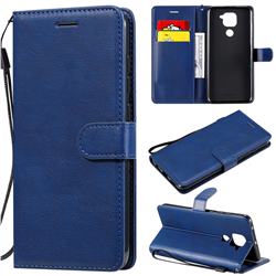 Retro Greek Classic Smooth PU Leather Wallet Phone Case for Xiaomi Redmi Note 9 - Blue