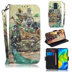 Beast Zoo 3D Painted Leather Wallet Phone Case for Xiaomi Redmi Note 9