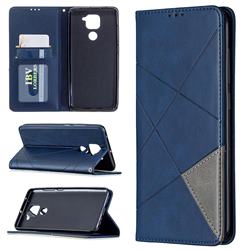Prismatic Slim Magnetic Sucking Stitching Wallet Flip Cover for Xiaomi Redmi Note 9 - Blue