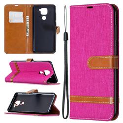 Jeans Cowboy Denim Leather Wallet Case for Xiaomi Redmi Note 9 - Rose