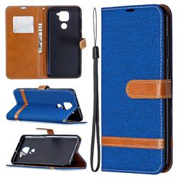 Jeans Cowboy Denim Leather Wallet Case for Xiaomi Redmi Note 9 - Sapphire