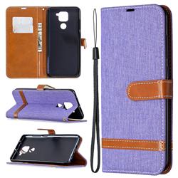 Jeans Cowboy Denim Leather Wallet Case for Xiaomi Redmi Note 9 - Purple