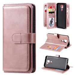 Multi-function Ten Card Slots and Photo Frame PU Leather Wallet Phone Case Cover for Xiaomi Redmi Note 9 - Rose Gold