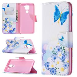 Butterflies Flowers Leather Wallet Case for Xiaomi Redmi Note 9