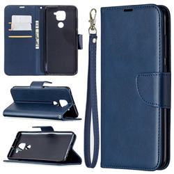 Classic Sheepskin PU Leather Phone Wallet Case for Xiaomi Redmi Note 9 - Blue