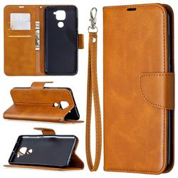 Classic Sheepskin PU Leather Phone Wallet Case for Xiaomi Redmi Note 9 - Yellow