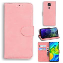 Retro Classic Skin Feel Leather Wallet Phone Case for Xiaomi Redmi Note 9 - Pink