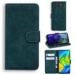 Retro Classic Skin Feel Leather Wallet Phone Case for Xiaomi Redmi Note 9 - Green