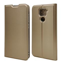 Ultra Slim Card Magnetic Automatic Suction Leather Wallet Case for Xiaomi Redmi Note 9 - Champagne
