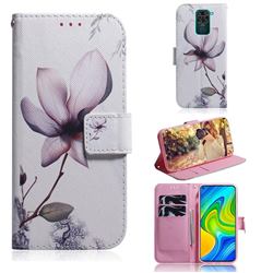 Magnolia Flower PU Leather Wallet Case for Xiaomi Redmi Note 9
