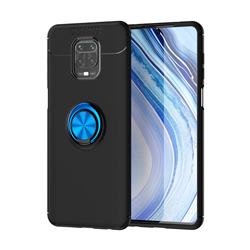 Auto Focus Invisible Ring Holder Soft Phone Case for Xiaomi Redmi Note 9s / Note9 Pro / Note 9 Pro Max - Black Blue