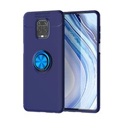 Auto Focus Invisible Ring Holder Soft Phone Case for Xiaomi Redmi Note 9s / Note9 Pro / Note 9 Pro Max - Blue