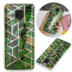 Green Rhombus Galvanized Rose Gold Marble Phone Back Cover for Xiaomi Redmi Note 9s / Note9 Pro / Note 9 Pro Max