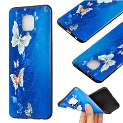 Golden Butterflies 3D Embossed Relief Black Soft Back Cover for Xiaomi Redmi Note 9s / Note9 Pro / Note 9 Pro Max