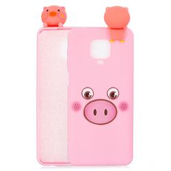 Small Pink Pig Soft 3D Climbing Doll Soft Case for Xiaomi Redmi Note 9s / Note9 Pro / Note 9 Pro Max