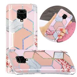 Pink Marble Painted Galvanized Electroplating Soft Phone Case Cover for Xiaomi Redmi Note 9s / Note9 Pro / Note 9 Pro Max