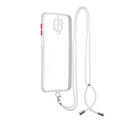 Necklace Cross-body Lanyard Strap Cord Phone Case Cover for Xiaomi Redmi Note 9s / Note9 Pro / Note 9 Pro Max - White