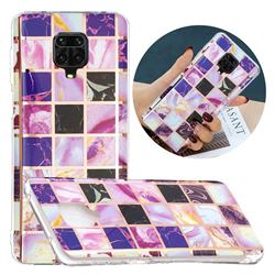 Square Puzzle Painted Marble Electroplating Protective Case for Xiaomi Redmi Note 9s / Note9 Pro / Note 9 Pro Max