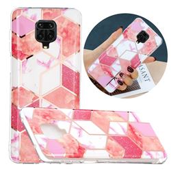 Cherry Glitter Painted Marble Electroplating Protective Case for Xiaomi Redmi Note 9s / Note9 Pro / Note 9 Pro Max