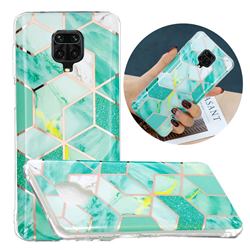 Green Glitter Painted Marble Electroplating Protective Case for Xiaomi Redmi Note 9s / Note9 Pro / Note 9 Pro Max