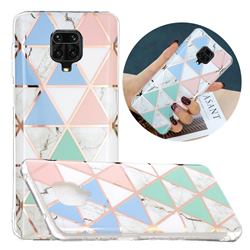 Fresh Triangle Painted Marble Electroplating Protective Case for Xiaomi Redmi Note 9s / Note9 Pro / Note 9 Pro Max