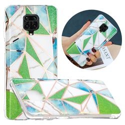 Green Triangle Painted Marble Electroplating Protective Case for Xiaomi Redmi Note 9s / Note9 Pro / Note 9 Pro Max