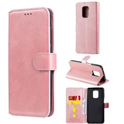 Retro Calf Matte Leather Wallet Phone Case for Xiaomi Redmi Note 9s / Note9 Pro / Note 9 Pro Max - Pink