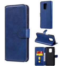 Retro Calf Matte Leather Wallet Phone Case for Xiaomi Redmi Note 9s / Note9 Pro / Note 9 Pro Max - Blue