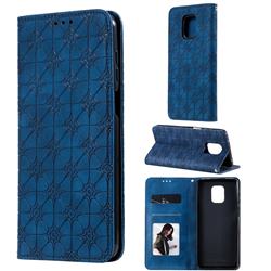 Intricate Embossing Four Leaf Clover Leather Wallet Case for Xiaomi Redmi Note 9s / Note9 Pro / Note 9 Pro Max - Dark Blue