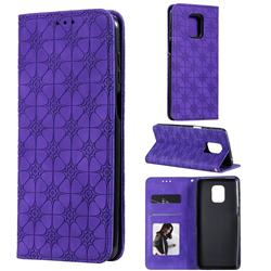 Intricate Embossing Four Leaf Clover Leather Wallet Case for Xiaomi Redmi Note 9s / Note9 Pro / Note 9 Pro Max - Purple