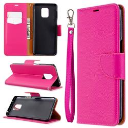 Classic Luxury Litchi Leather Phone Wallet Case for Xiaomi Redmi Note 9s / Note9 Pro / Note 9 Pro Max - Rose