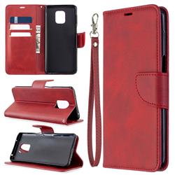 Classic Sheepskin PU Leather Phone Wallet Case for Xiaomi Redmi Note 9s / Note9 Pro / Note 9 Pro Max - Red