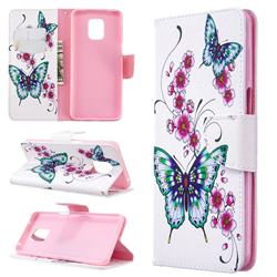 Peach Butterflies Leather Wallet Case for Xiaomi Redmi Note 9s / Note9 Pro / Note 9 Pro Max