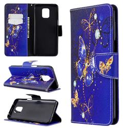 Purple Butterfly Leather Wallet Case for Xiaomi Redmi Note 9s / Note9 Pro / Note 9 Pro Max