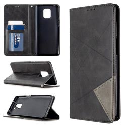 Prismatic Slim Magnetic Sucking Stitching Wallet Flip Cover for Xiaomi Redmi Note 9s / Note9 Pro / Note 9 Pro Max - Black