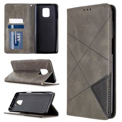 Prismatic Slim Magnetic Sucking Stitching Wallet Flip Cover for Xiaomi Redmi Note 9s / Note9 Pro / Note 9 Pro Max - Gray